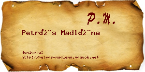 Petrás Madléna névjegykártya